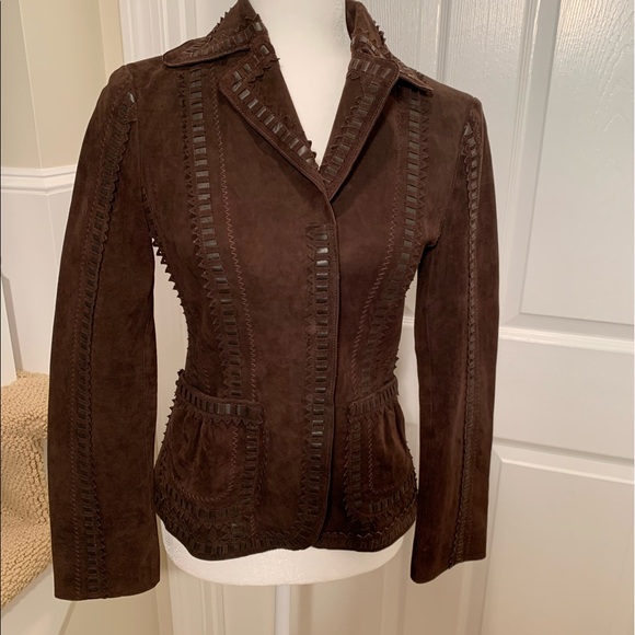 NWT Moschino Suede jacket. Amazing detail!